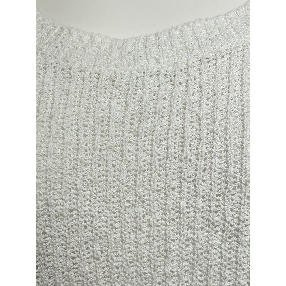 Adyson Parker Sweater Tunic Top 2X White Blue Ombré Ribbed Knit Round Neck - Picture 10 of 11